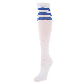 CTM Women's Top Striped Knee-High Fashion Sock (1 Pairs)