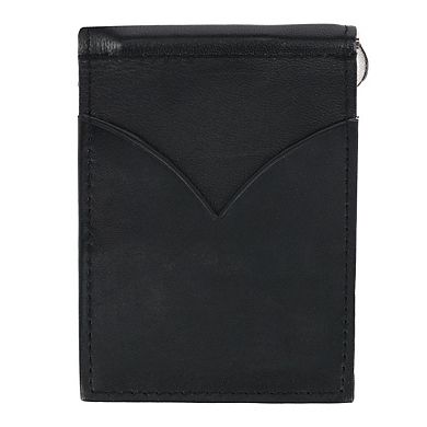 Li Men's Lambskin Leather Money Clip and Wallet