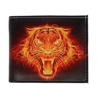 CTM Men's Electric Tiger Bifold Wallet