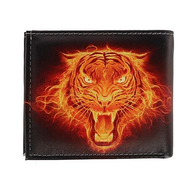 CTM Men's Electric Tiger Bifold Wallet