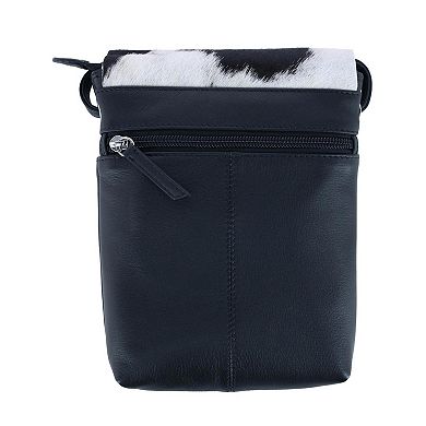 Women's Western Leather Cow Print Crossbody Purse