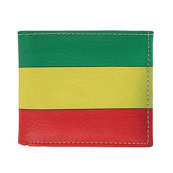 CTM Men's Rastafarian Flag Bifold Wallet