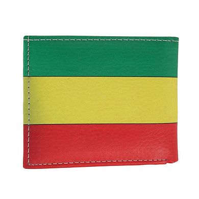 CTM Men's Rastafarian Flag Bifold Wallet