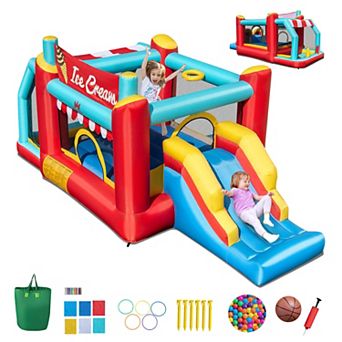Costway Inflatable Bounce House 5-in-1 Ice Cream Jumping Castle without Blower