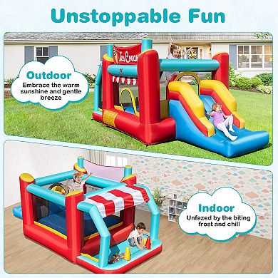 Costway Inflatable Bounce House 5-in-1 Ice Cream Jumping Castle without Blower