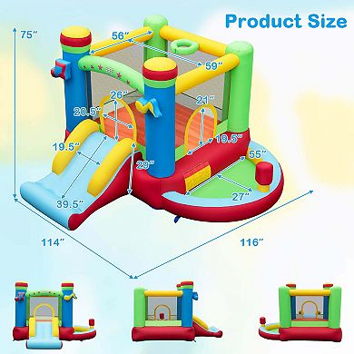 Bountech Inflatable Bounce House Kids Music-Themed Castle with Jumping Area without Blower