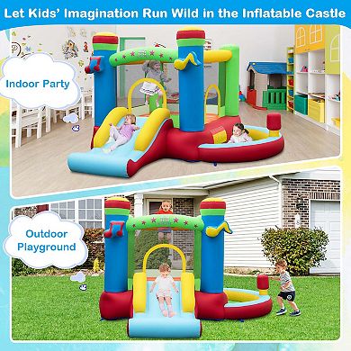 Bountech Inflatable Bounce House Kids Music-Themed Castle with Jumping Area without Blower