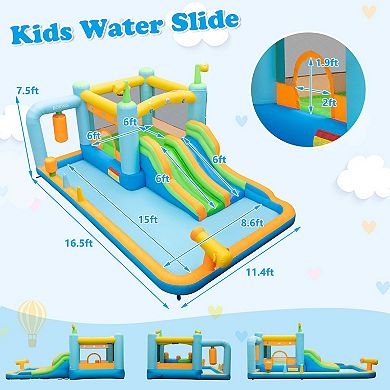 Costway Inflatable Water Slide Giant Kids Bounce House Park Splash Pool without Blower