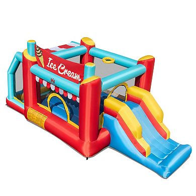 Costway Inflatable Bounce House 5-in-1 Ice Cream Jumping Castle with 520W Blower