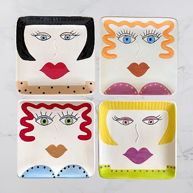 Hand-Painted Stoneware Plate Gift Set Sisters Collection by Personality Plates®