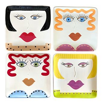 Hand-Painted Stoneware Plate Gift Set Sisters Collection by Personality Plates®