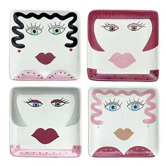 Hand-Painted Stoneware Plate Gift Set Sisters Collection by Personality Plates®