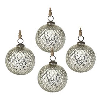 LOVMOR Set of 4 5 Inch Glass Christmas Ball Ornaments Decorative Tree Balls