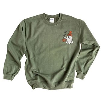 Embroidered Beanie Ghost - Womens Sweatshirt