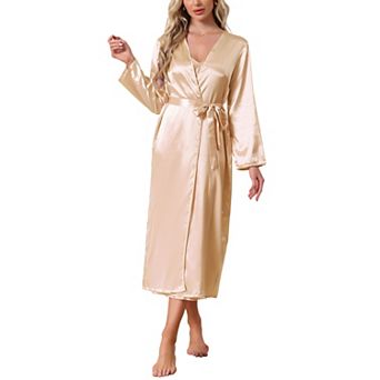 Women's Satin Robe Set 2 pc Nightgown Silky Soft Midi Camisole Pajama Sets Kimono Bridesmaid Robes
