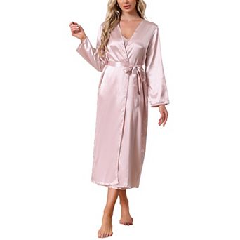 Women's Satin Robe Set 2 pc Nightgown Silky Soft Midi Camisole Pajama Sets Kimono Bridesmaid Robes
