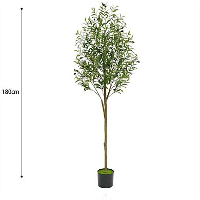 4.9ft/5.9ft Artificial Olive Tree Faux Potted with Adjustable Branches for Room or Office