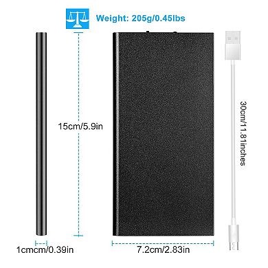 20000mAh Portable Power Bank Ultra-Slim External Battery Charger with Dual USB Ports
