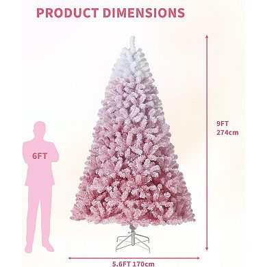 Pink Frosted Christmas Tree 100-800 Warm White LEDs Metal Stand All Sizes