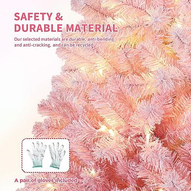 Pink Frosted Christmas Tree 100-800 Warm White LEDs Metal Stand All Sizes