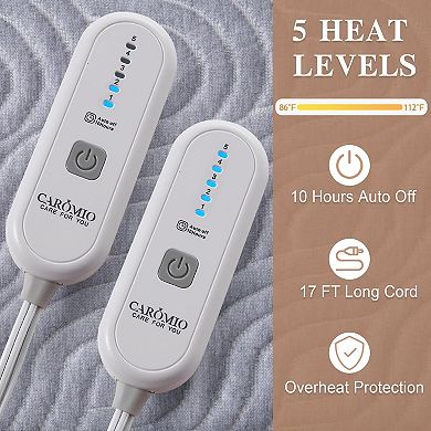 Heated Mattress Pad - 5 Heat Settings, 10H Timer, 18" Deep Pocket Electric Topper