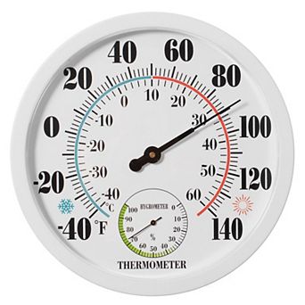 Clockswise 10" Outdoor Indoor Wall Thermometer and Hygrometer Combo Temperature & Humidity Gauge