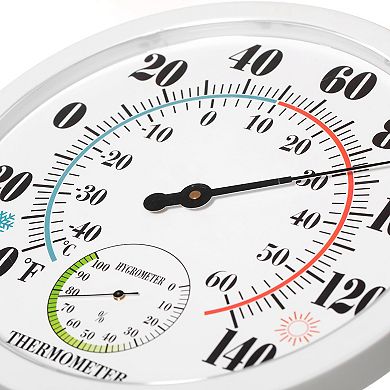 Clockswise 10" Outdoor Indoor Wall Thermometer and Hygrometer Combo Temperature & Humidity Gauge