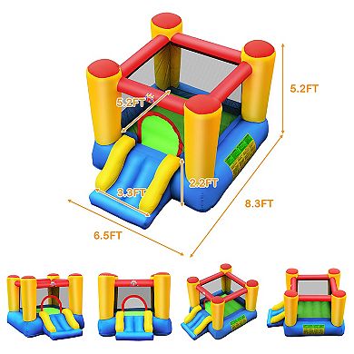 Costway Inflatable Bouncer Kids Slide Bounce House for Indoor Outdoor with 550W Blower