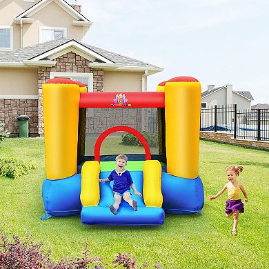Costway Inflatable Bouncer Kids Slide Bounce House for Indoor Outdoor with 550W Blower