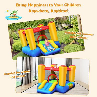 Costway Inflatable Bouncer Kids Slide Bounce House for Indoor Outdoor with 550W Blower