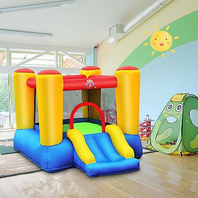 Costway Inflatable Bouncer Kids Slide Bounce House for Indoor Outdoor with 550W Blower
