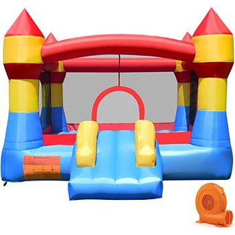 Costway Inflatable Bounce House Castle Jumper Moonwalk Playhouse Slide with 550W Blower