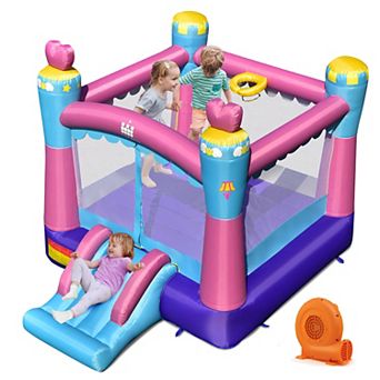 Costway Inflatable Bounce House 3-in-1 Princess Theme Inflatable Castle w/ 550W Blower