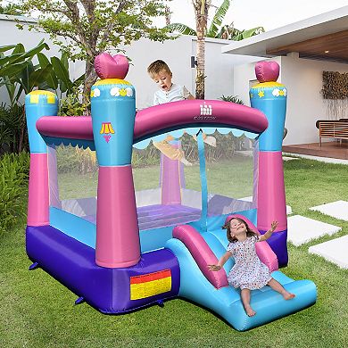 Costway Inflatable Bounce House 3-in-1 Princess Theme Inflatable Castle w/ 550W Blower