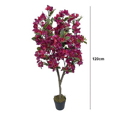 4FT Artificial Bougainvillea Tree Faux Flower Tree in Pot for Home or Office