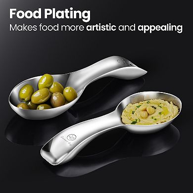 Break-Proof Kitchen Spoon Rest Premium Stainless Steel Holder for Stove Top & Counter, Heavy-Duty