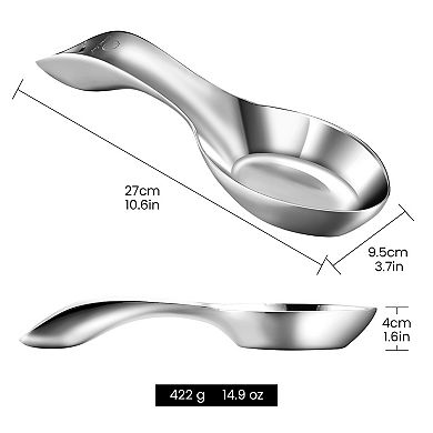 Break-Proof Kitchen Spoon Rest Premium Stainless Steel Holder for Stove Top & Counter, Heavy-Duty