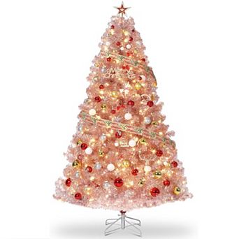 7.5FT Rose Gold Tinsel Tree with 450 Warm White LEDs 1180 Tips