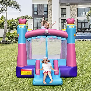 Costway Inflatable Bounce House 3-in-1 Princess Theme Inflatable Castle without Blower