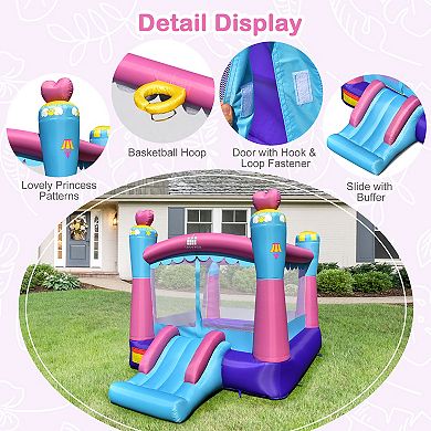 Costway Inflatable Bounce House 3-in-1 Princess Theme Inflatable Castle without Blower