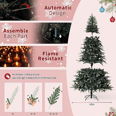 Pencil Christmas Tree 300-450 Warm White Lights 8 Modes Foldable Stand