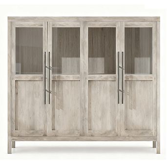 Sideboard Buffet with 4 Glass Doors, Coffee & Wine Bar for Dining/Living Room