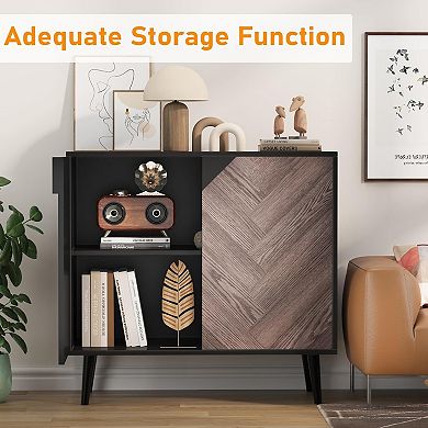 Modern Storage Cabinet with Shelves & Doors for Living Room & Dining Room