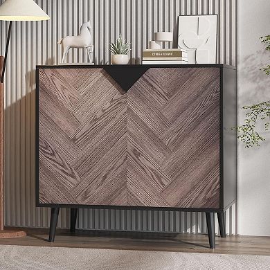Modern Storage Cabinet with Shelves & Doors for Living Room & Dining Room