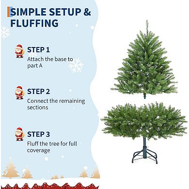 7.5FT PVC Christmas Tree Dual-Color LEDs Easy Setup Indoor Outdoor