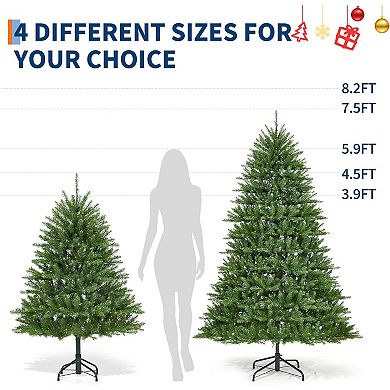 7.5FT PVC Christmas Tree Dual-Color LEDs Easy Setup Indoor Outdoor