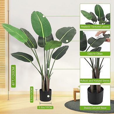 Artificial Palm Tree with 8 Trunks for Home Outdoor Decor