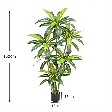 5FT Artificial Dracaena Tree Realistic Faux Plant for Home Office Entryway Decor