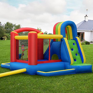 Costway Inflatable Kid Bounce House Slide Climbing Splash Pool Jumping Castle Without Blower