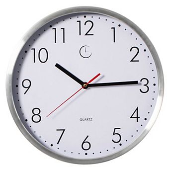 Clockswise 12" Waterproof Aluminum Wall Clock Battery Operated Quartz Movement Weather Resistant